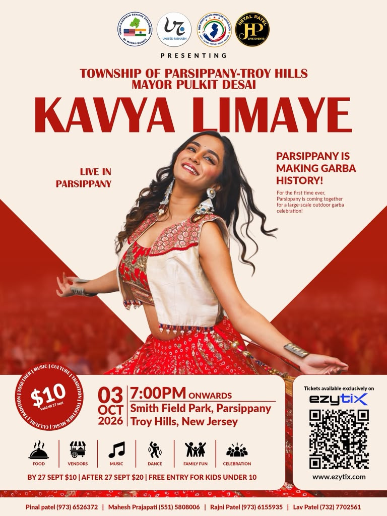 Event flyer for Parsippany Garba Night
